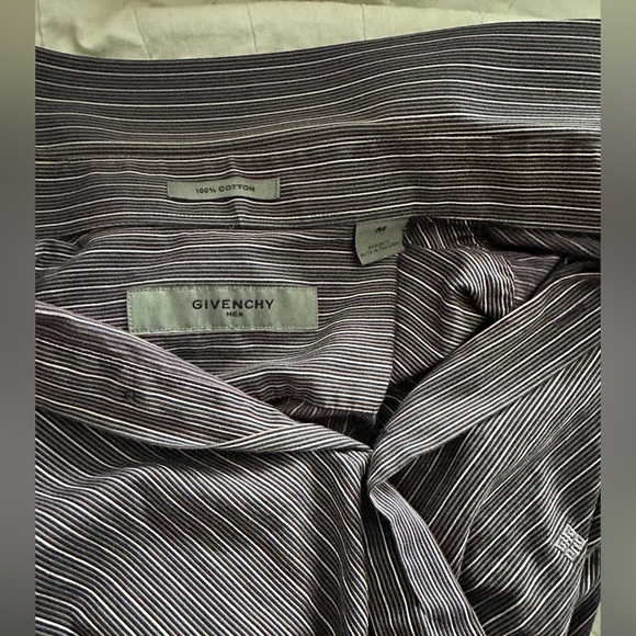 Givenchy Mens Medium Button Down Purple Stripe Shirt Long Sleeve 
100% Cotton - Picture 4 of 11